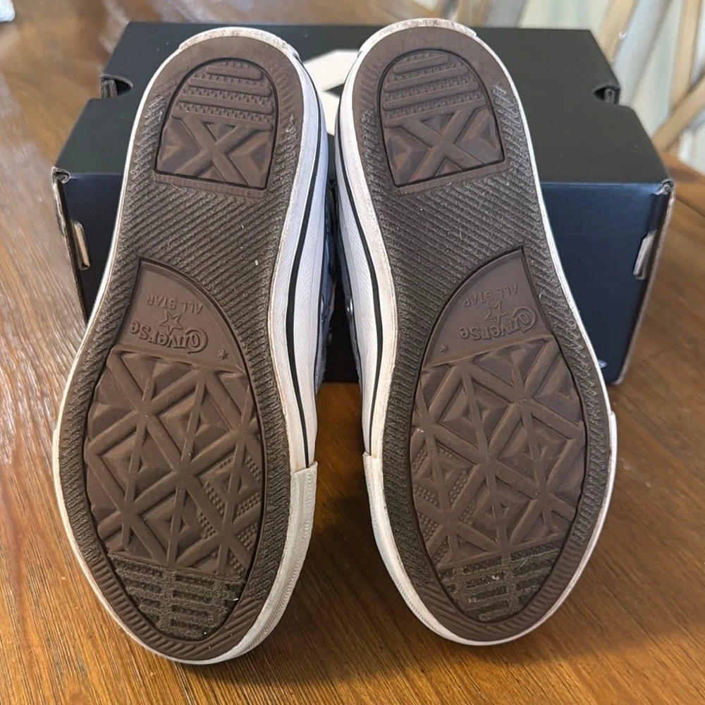 Converse Unisex Kids High-Top Sneakers Size 11- Gray Blue Hue - Picture 5 of 9